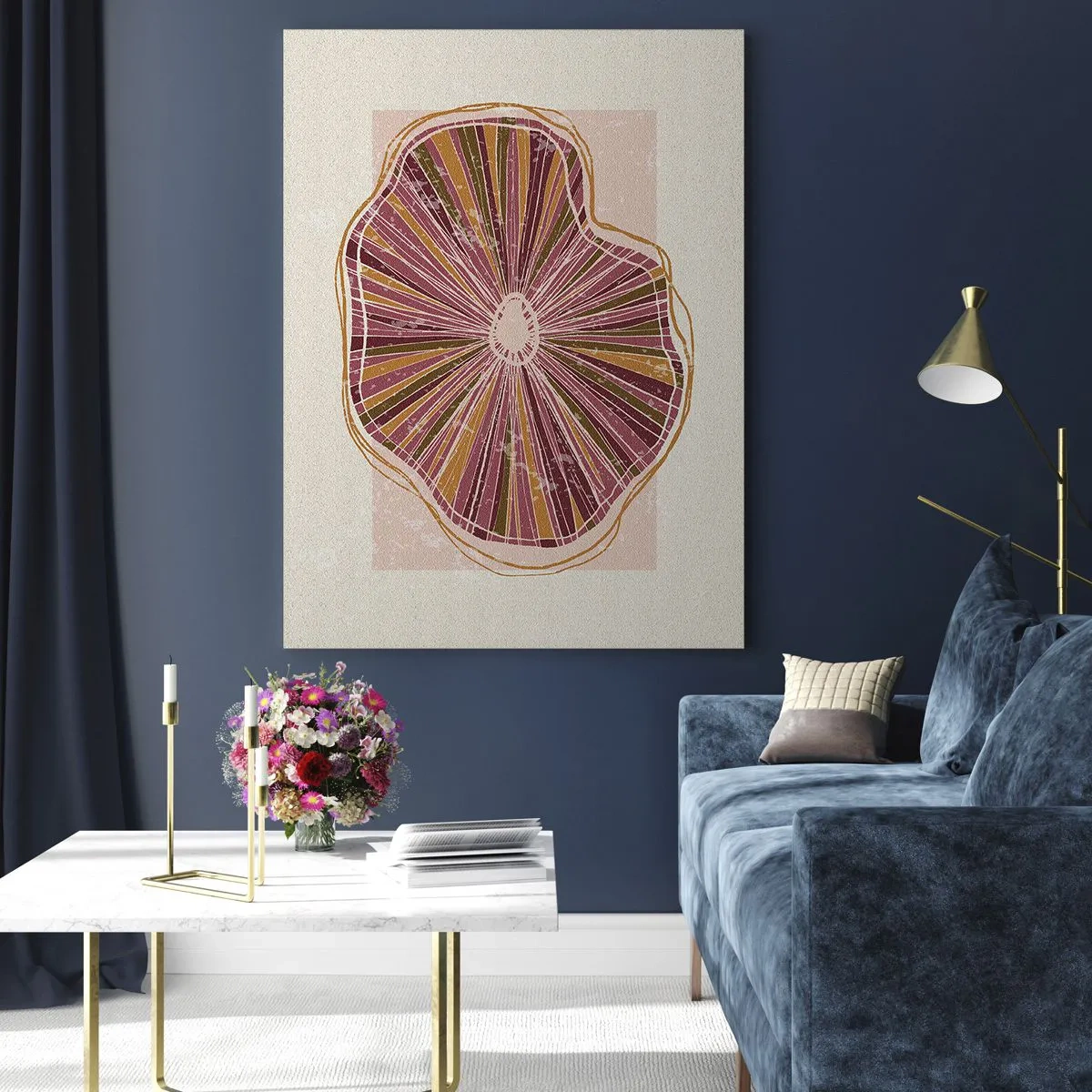 Glass picture - Radial Abstract - 80x120 cm