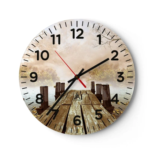 Wall clock - Clock on glass - Gentle Sadness of Autumn - 30x30 cm