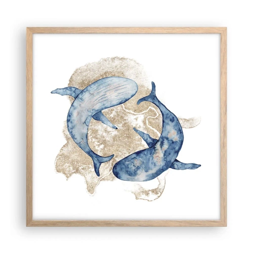 Poster in light oak frame - Frendship or Love? - 50x50 cm