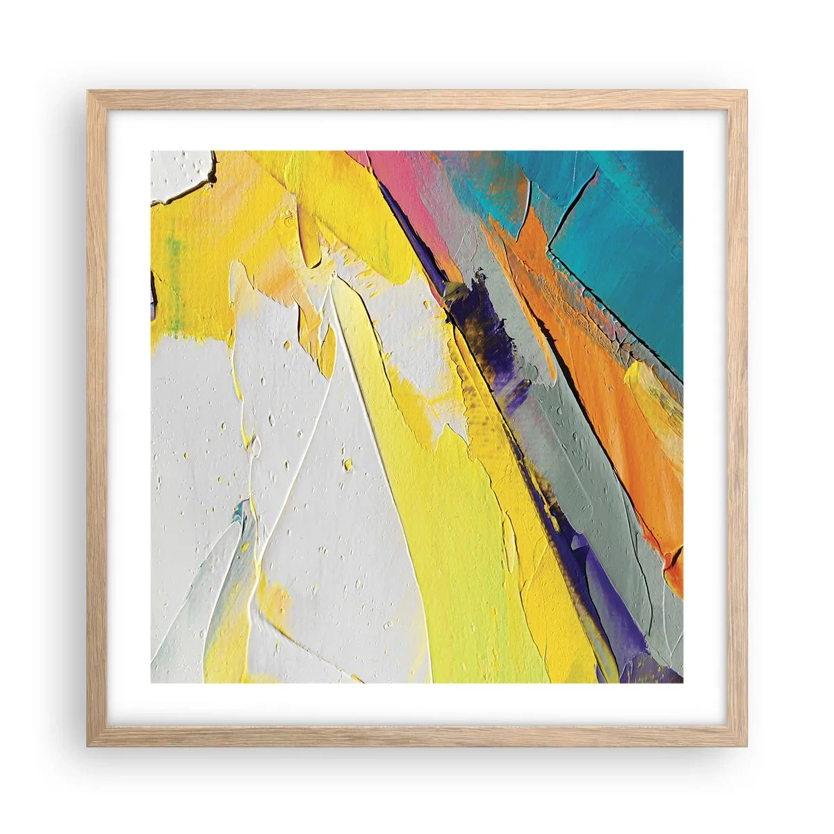 Poster in light oak frame - Anatomy of Light - 50x50 cm