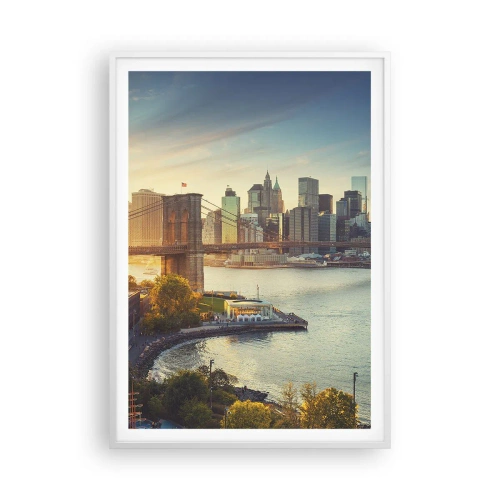 Poster in white frmae - Big City Dawn - 70x100 cm