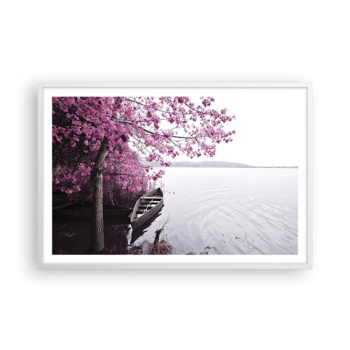Poster in white frmae - In Pink Silence - 91x61 cm