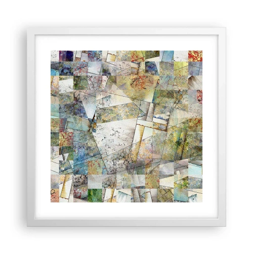 Poster in white frmae - Geometric Reshuffling - 40x40 cm
