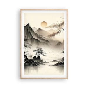 Poster in light oak frame - Unique Charm of the Orient - 61x91 cm