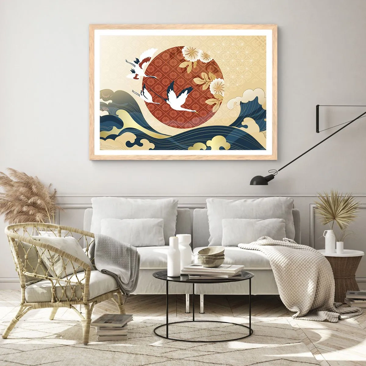 Poster in light oak frame - Japanese Tale - 100x70 cm