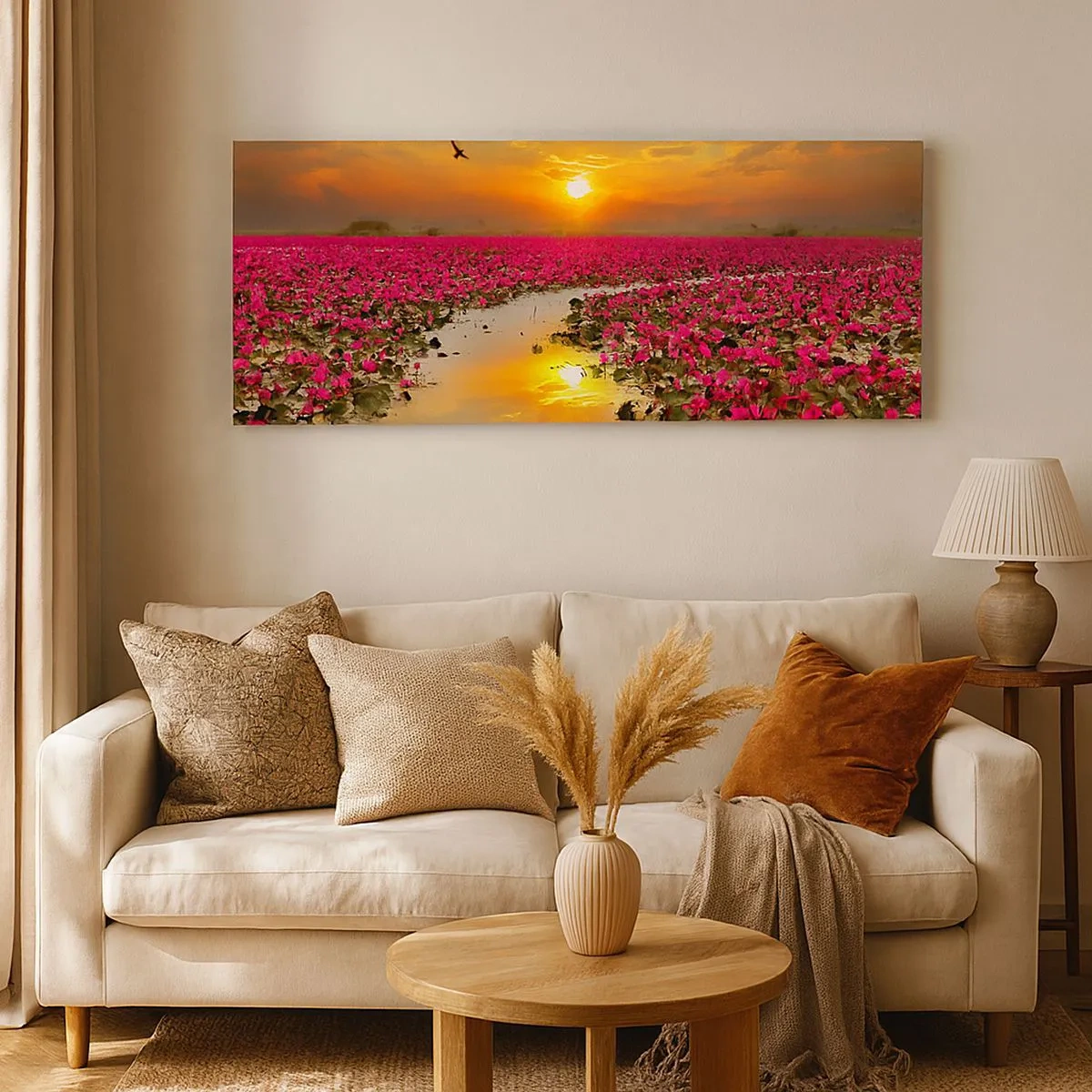Canvas picture - Secret Life of a Lake - 100x40 cm