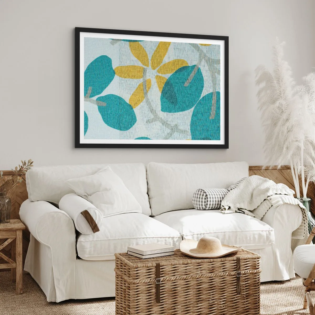 Poster in black frame - Among Azure Leaves - 70x50 cm