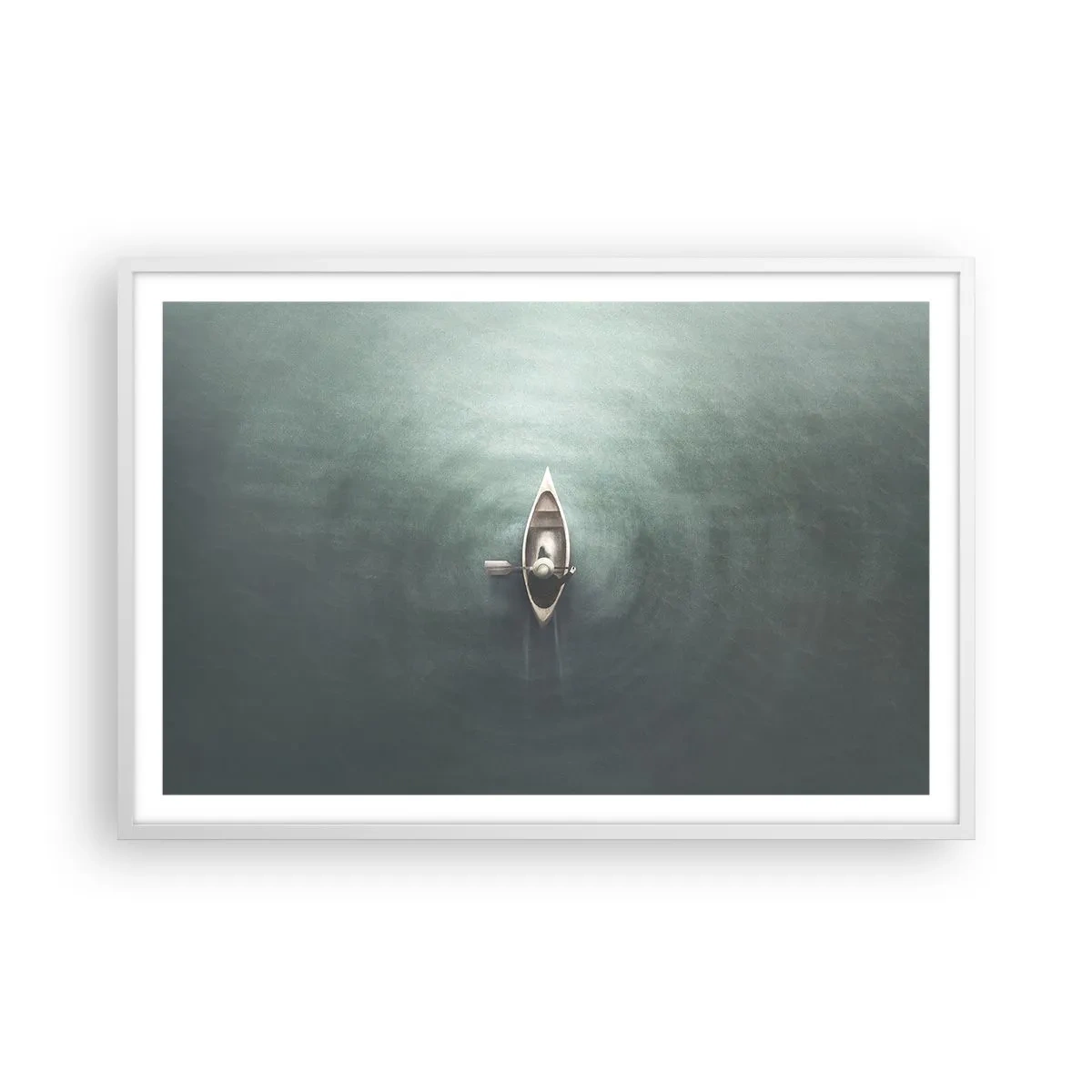 Poster in white frmae - Through Moon Lake - 91x61 cm