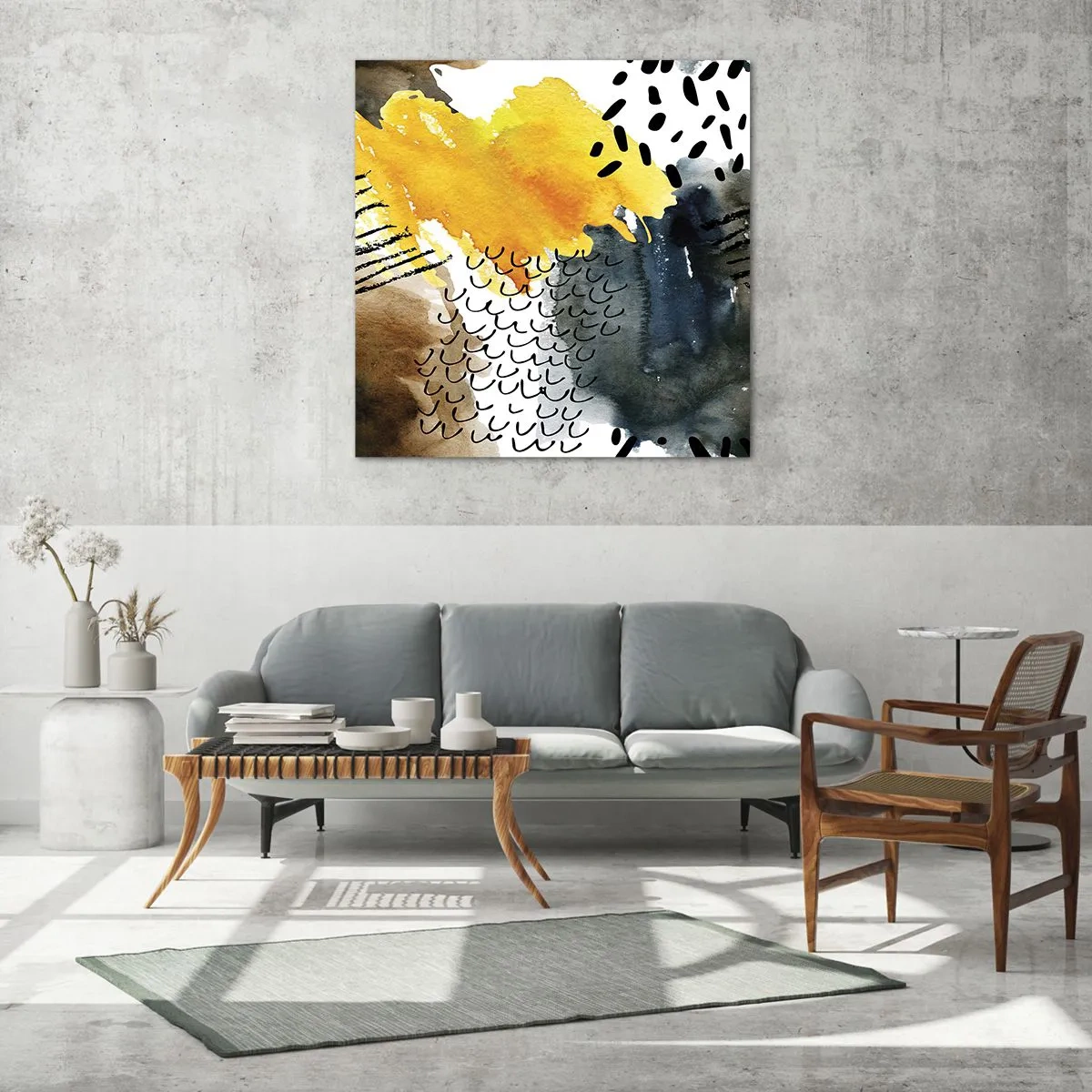 Glass picture - Meeting of Elements - 60x60 cm