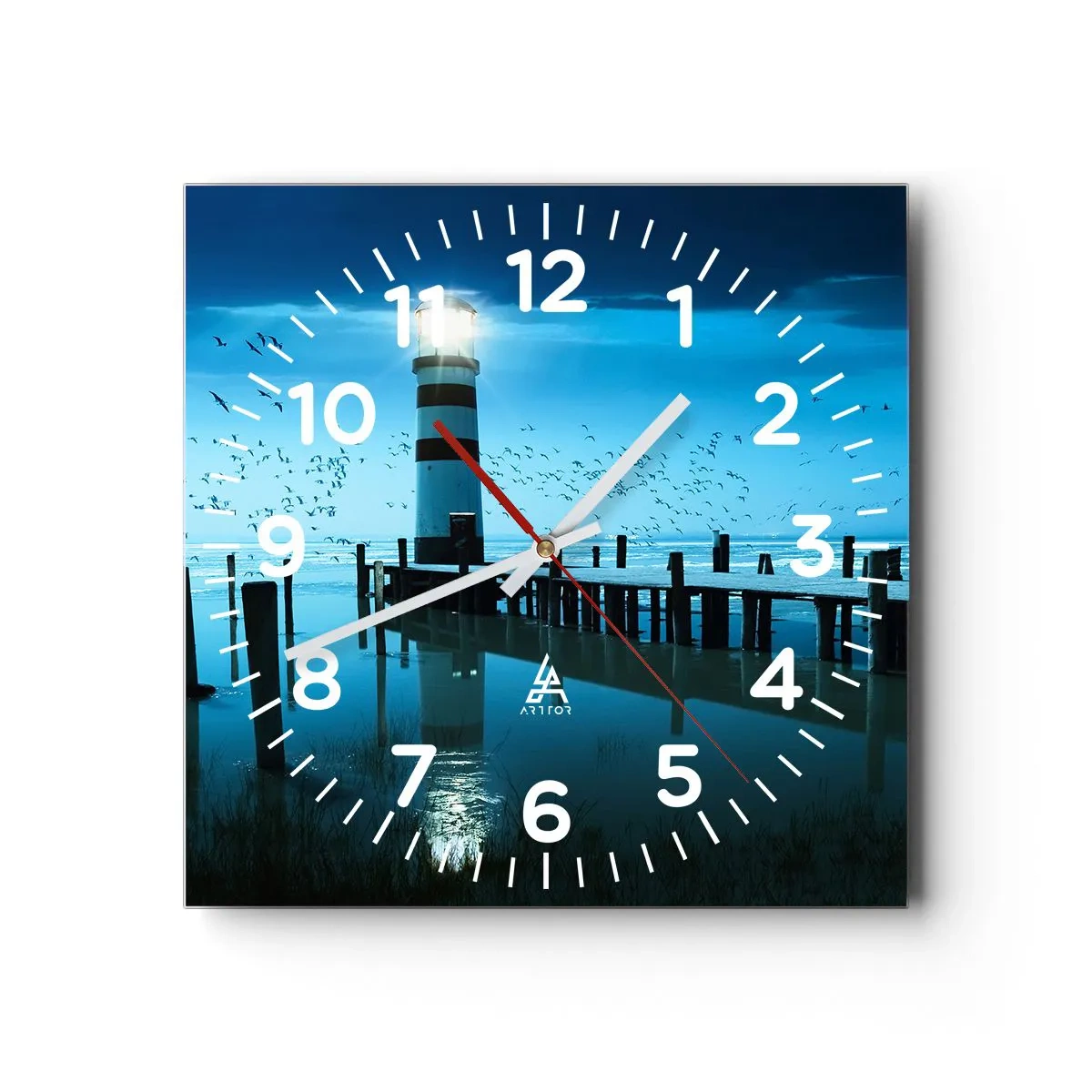 Wall clock - Clock on glass - And You Are Not Afraid of Darkness - 30x30 cm