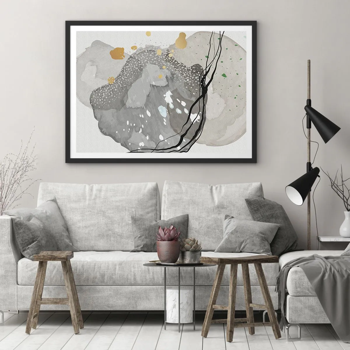 Poster in black frame - Organic Composition - 50x40 cm