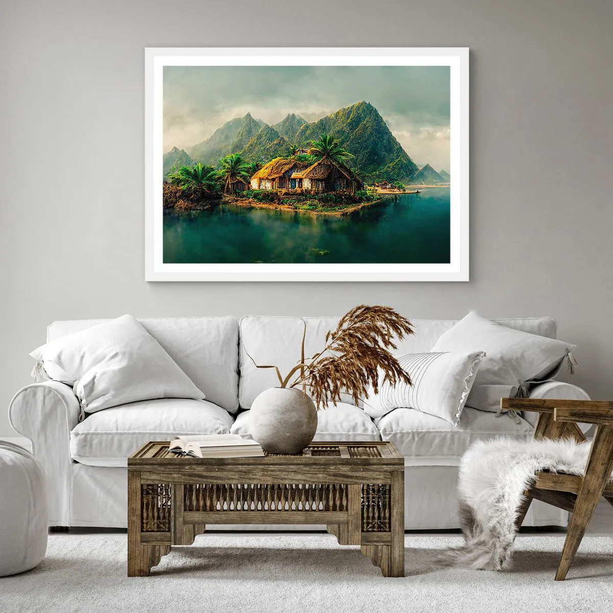Poster in white frmae - Tropical Paradise - 60x60 cm