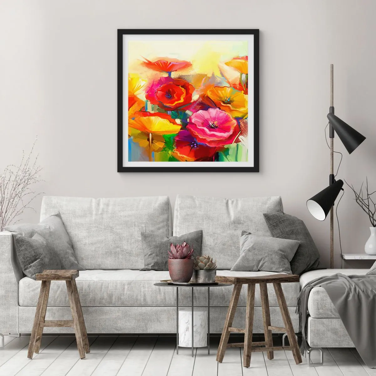 Poster in black frame - Not Only Red - 30x30 cm