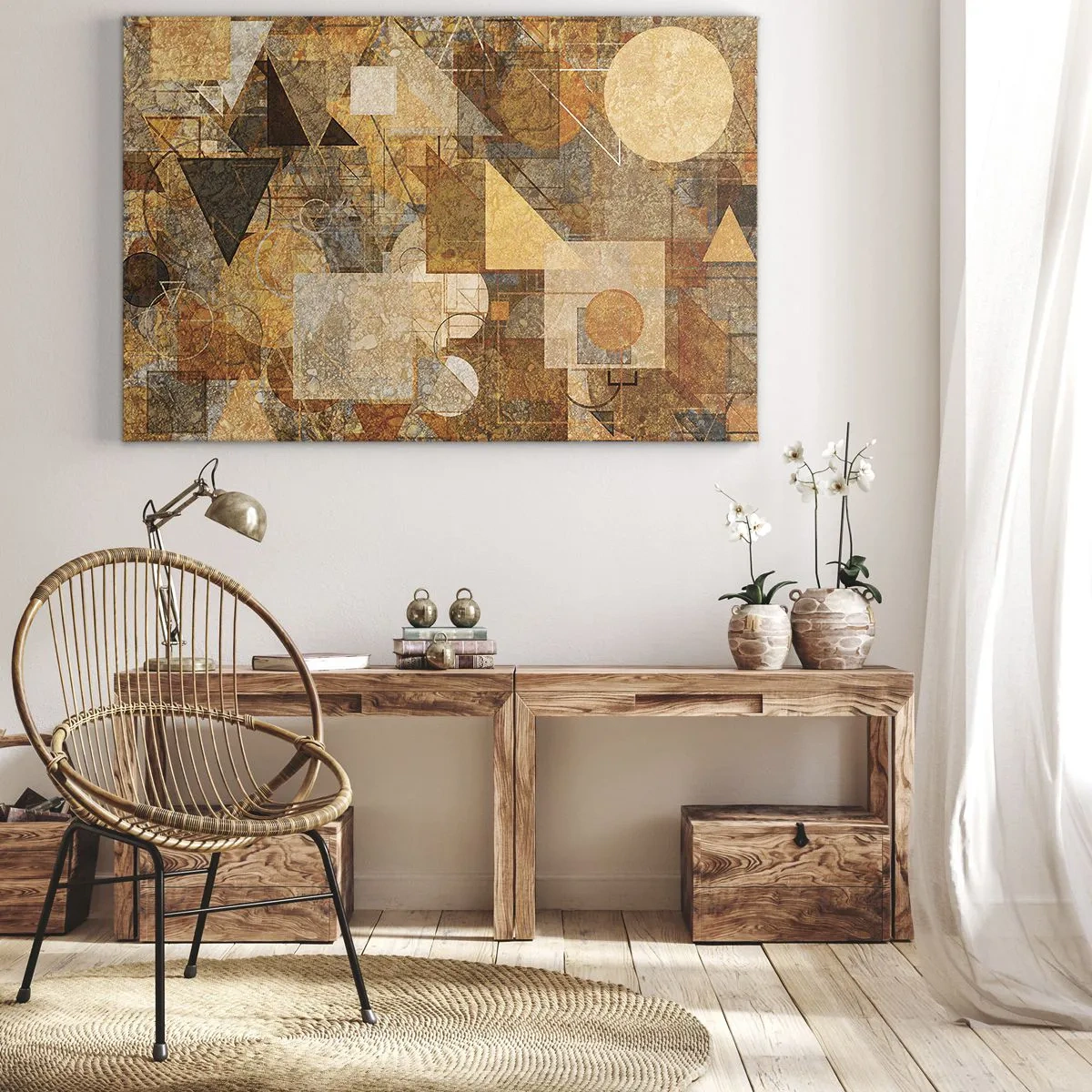 Canvas picture - Cubist Study in Brown - 100x70 cm