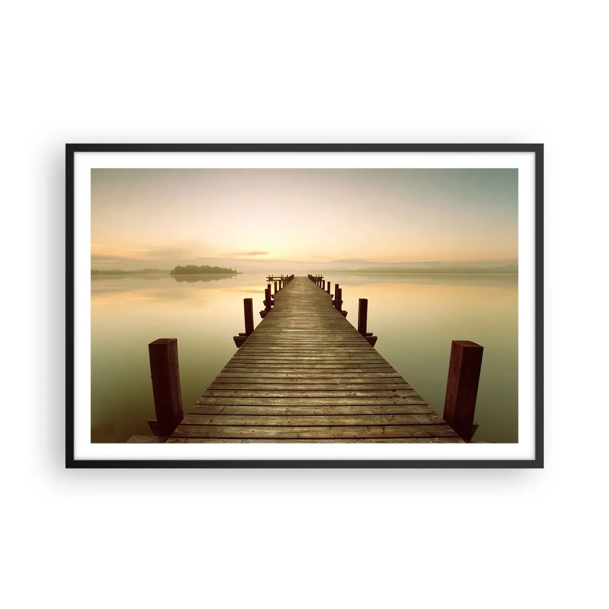 Poster in black frame - Before Dawn, Dawn, Light - 91x61 cm