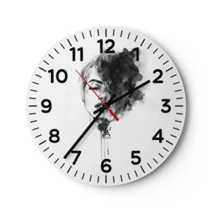 Wall clock - Clock on glass - What Does a Girl Dream about? - 30x30 cm