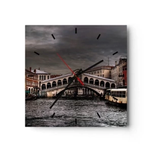 Wall clock - Clock on glass - Promise of a Venetian Evening - 40x40 cm