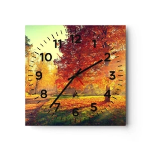 Wall clock - Clock on glass - Ginger Is Beautiful - 40x40 cm
