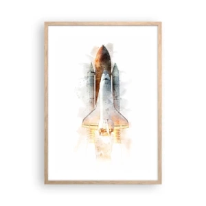 Poster in light oak frame - Explorers Get Ready - 50x70 cm
