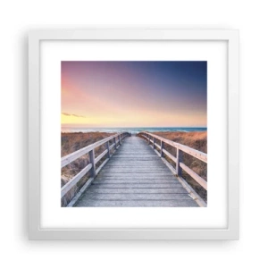 Poster in white frmae - Baltic Evening Aurora - 30x30 cm