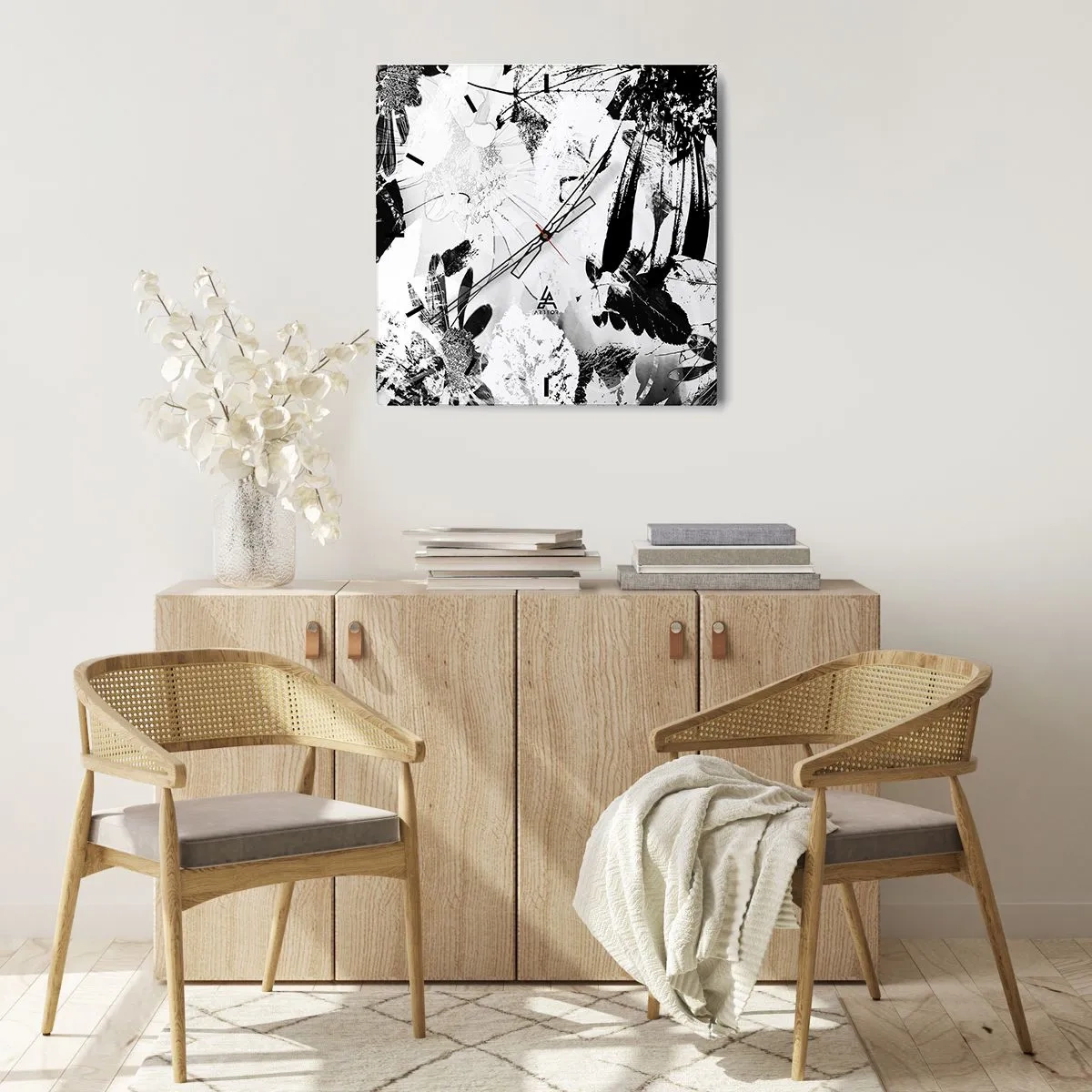 Wall clock - Clock on glass - Autumn in a Negative - 30x30 cm