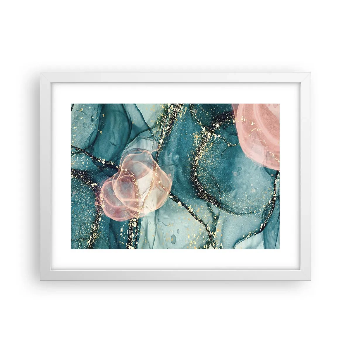 Poster in white frmae - Silm Blue, Tulle Pink - 40x30 cm