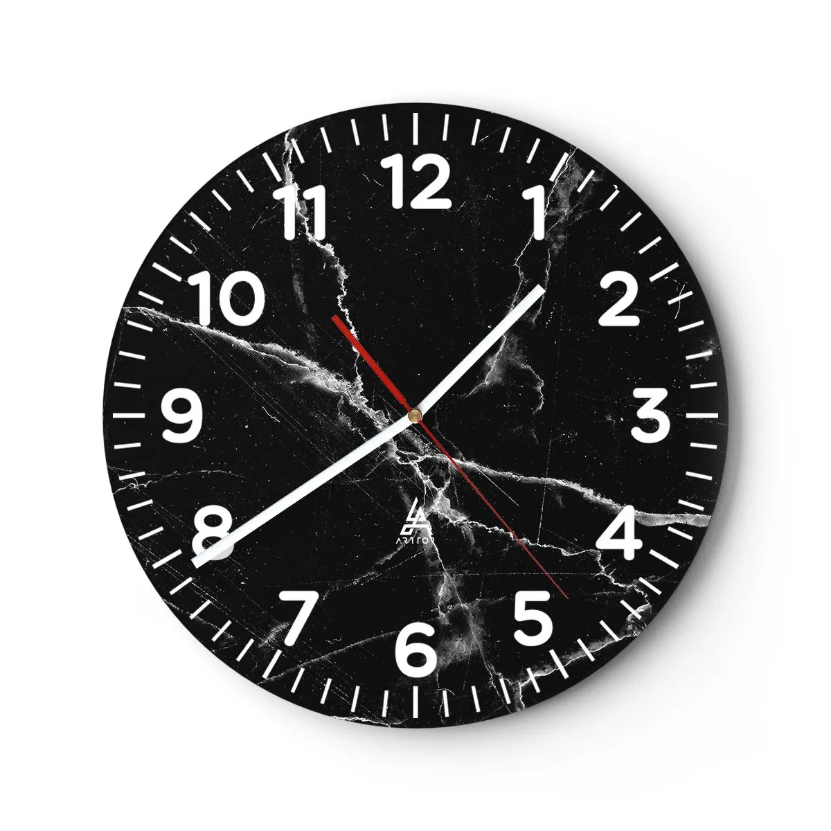 Wall clock - Clock on glass - The Secret Life of a Stone - 40x40 cm