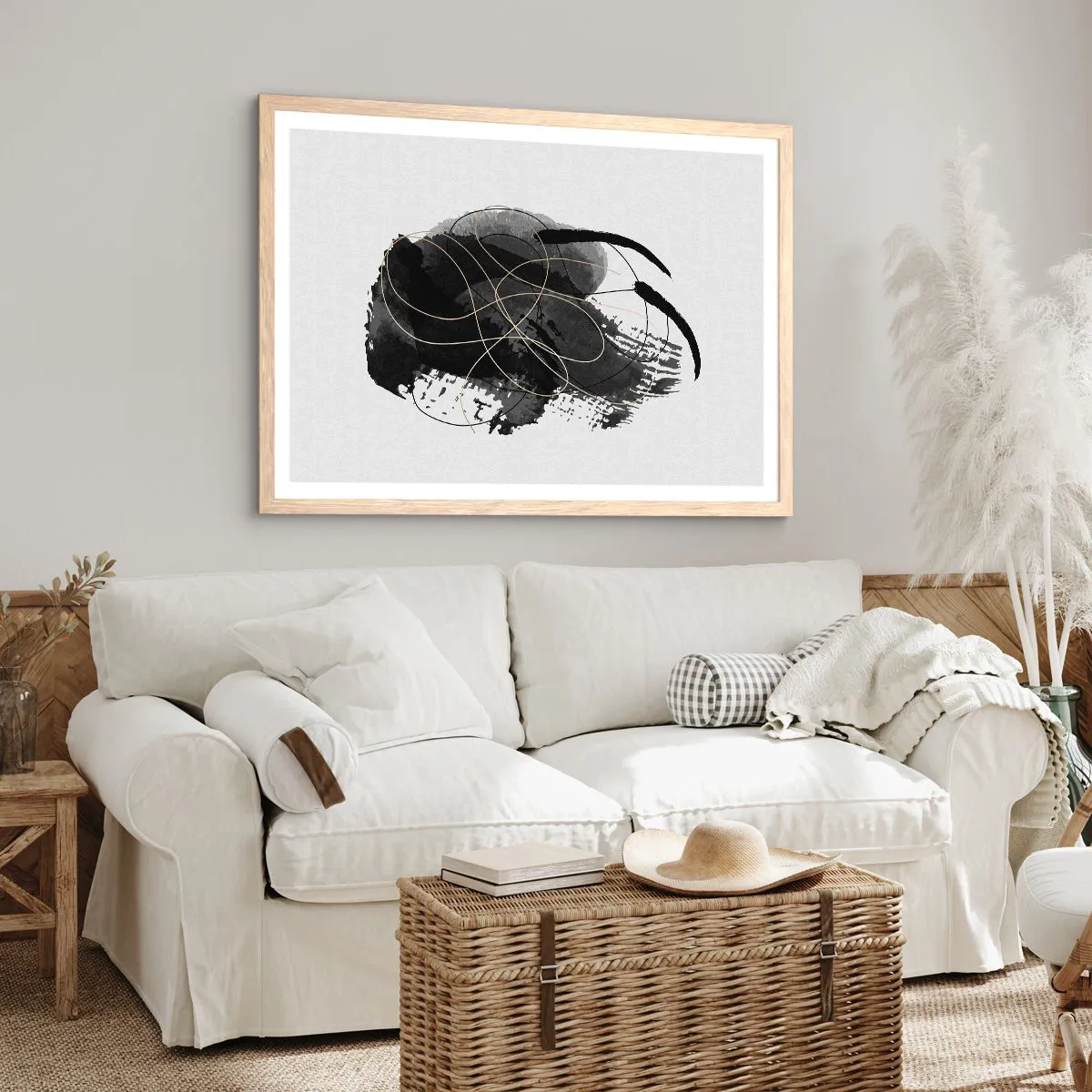 Poster in light oak frame - Made from Black - 50x40 cm