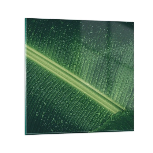 Glass picture - Structure of Green - 40x40 cm
