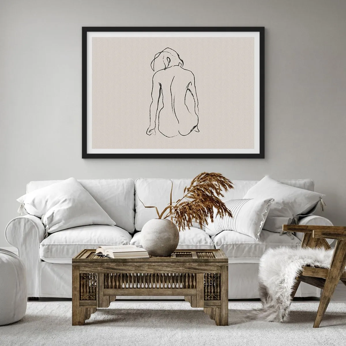Poster in black frame - Woman Nude - 70x50 cm