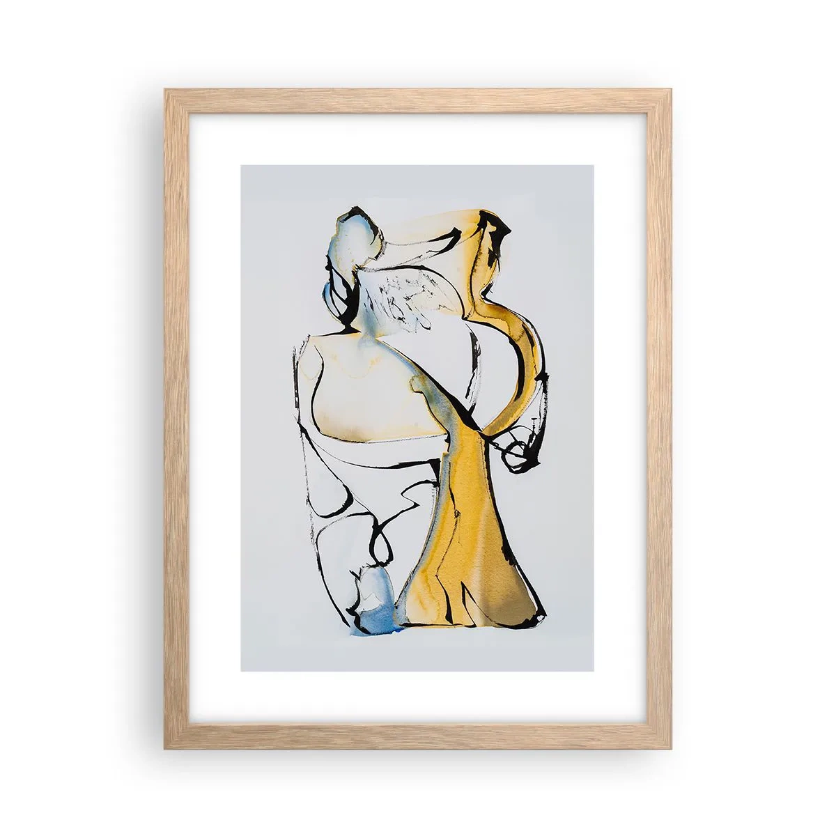 Poster in light oak frame - Glass Abstract - 30x40 cm