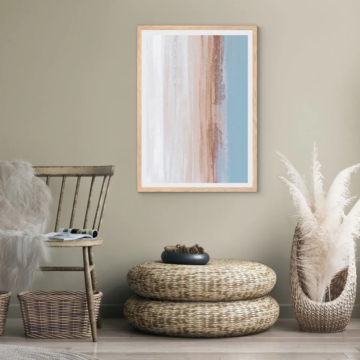 Poster in light oak frame - Ambiguous Landscape - 30x40 cm