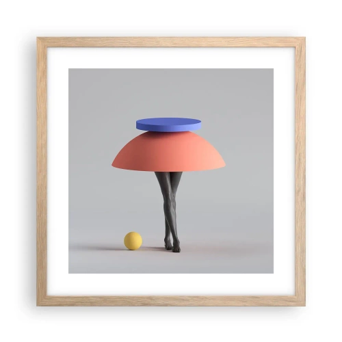 Poster in light oak frame - Surrealistic Composition - 40x40 cm