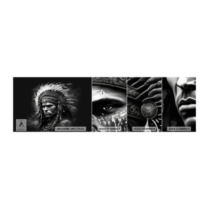 Photo Wallpaper Sample Standard Eco - Chief and Warrior - Indian, Tribes, Ethnic - 100x30 cm