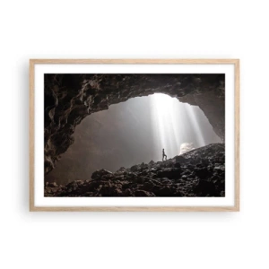 Poster in light oak frame - Luminous Grotto - 70x50 cm