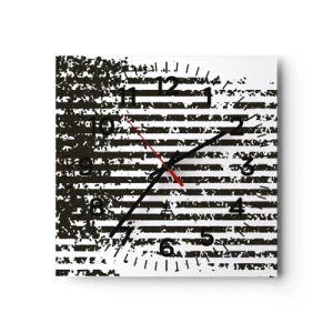 Wall clock - Clock on glass - Rhythm and Noise - 30x30 cm