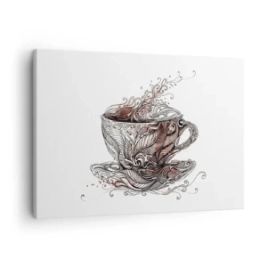Canvas picture - Decorative coffee cup with an artistic pattern - 70x50cm - Tea Time - Modern wall decoration for the living room and bedroom ARTTOR