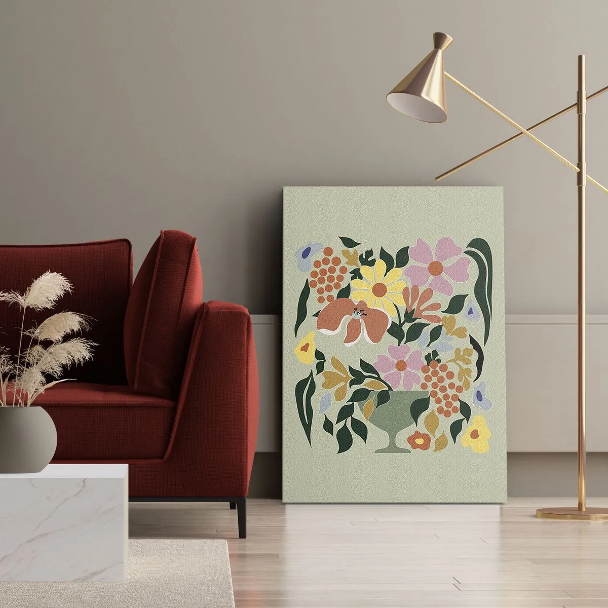 Canvas picture - Bouquet Brimming with Life - 55x100 cm