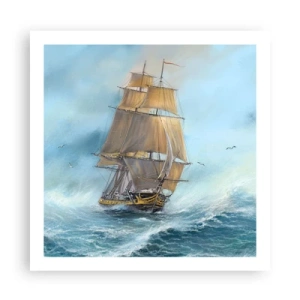 Poster - Gliding on the Waves - 60x60 cm