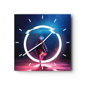 Wall clock - Clock on glass - Between Worlds - 40x40 cm