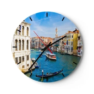 Wall clock - Clock on glass - Traffic Like Nowhere Else - 40x40 cm