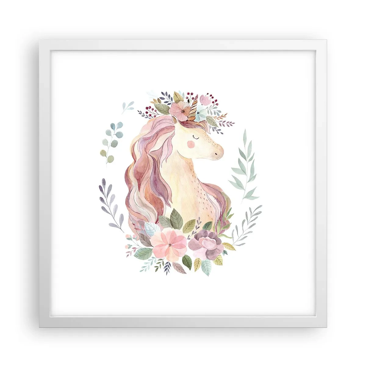 Poster in white frmae - Invitation to the Fairytale World - 40x40 cm
