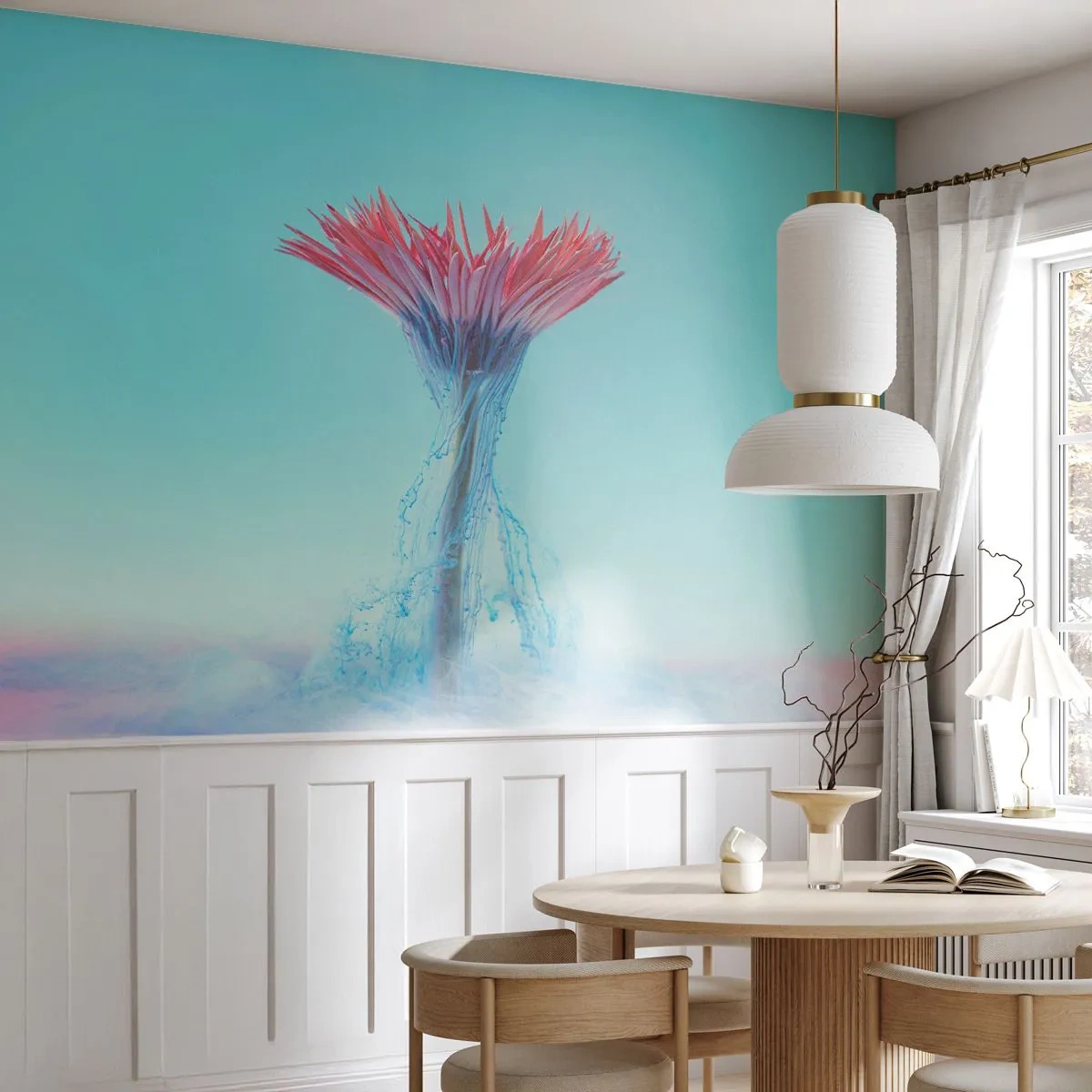Photo Wallpaper Premium Canvas - In a Lively Embrace - Abstraction, Flower, Piece - 250x175 cm
