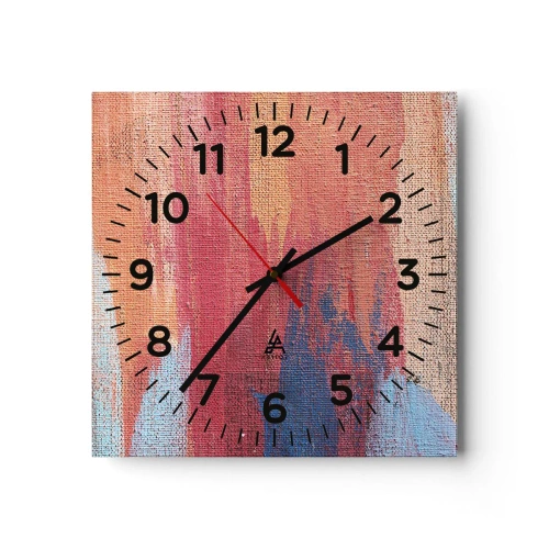 Wall clock - Clock on glass - Washed Down by Rainbow - 40x40 cm