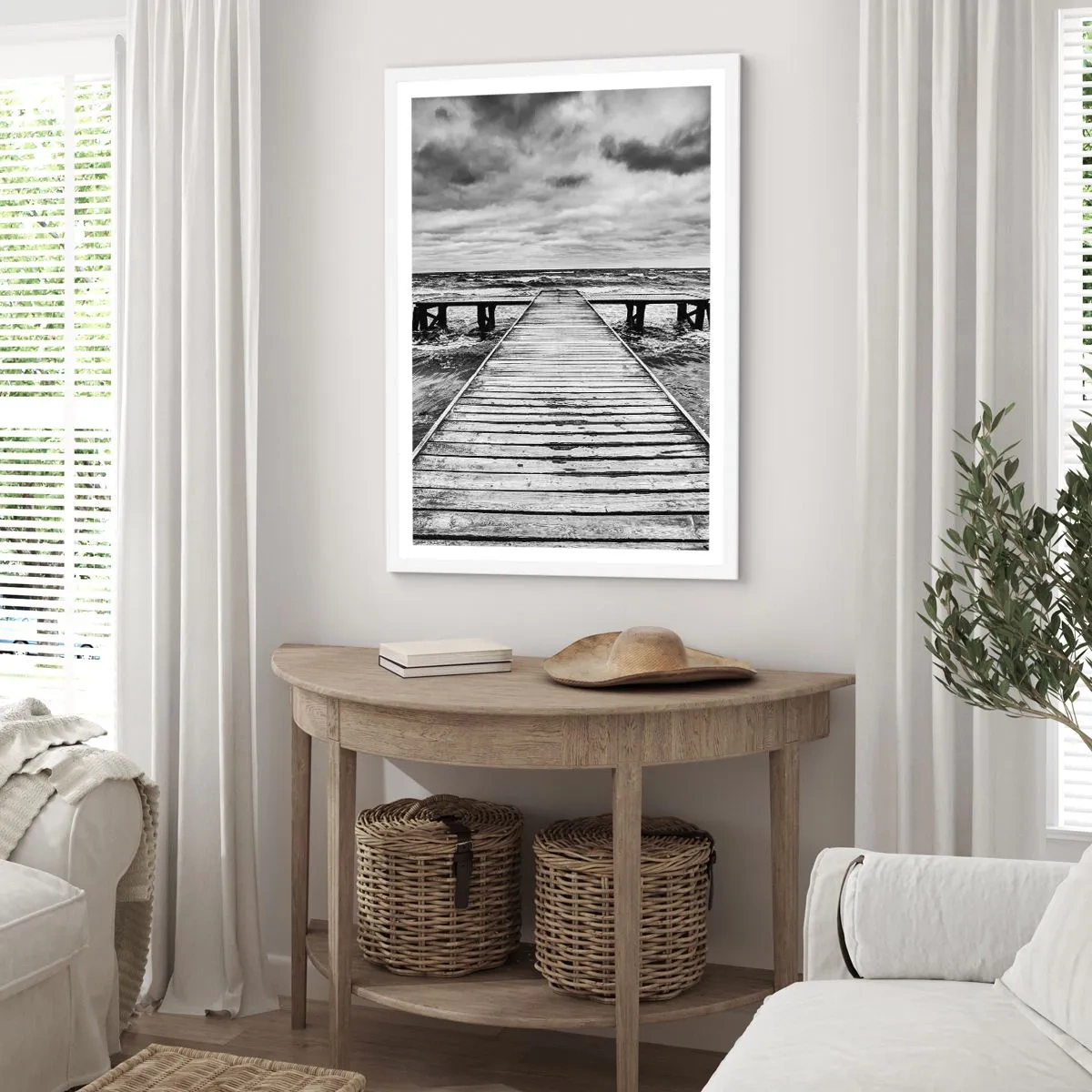 Poster in white frmae - Waiting for the Wind to Blow away - 50x70 cm