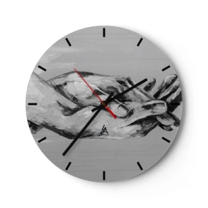 Wall clock - Clock on glass - The Beginning… - 40x40 cm
