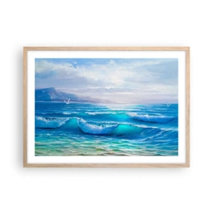 Poster in light oak frame - It Brings Bliss - 70x50 cm