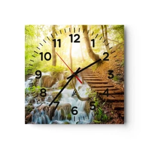 Wall clock - Clock on glass - Long Awaited Coolness - 30x30 cm