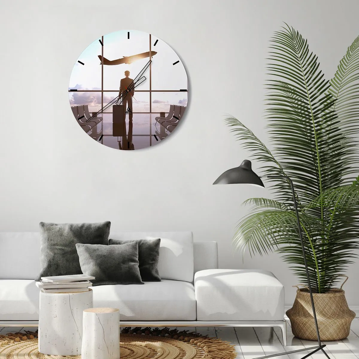 Wall clock - Clock on glass - You Have Time, Slow Down - 40x40 cm
