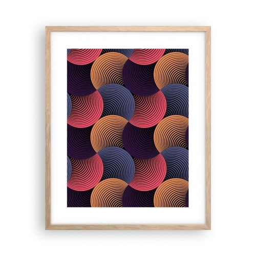 Poster in light oak frame - In a Circular Rhythm - 40x50 cm